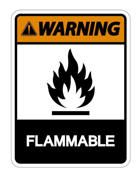 Warning Flammable Symbol Sign On White Background Vector Art At