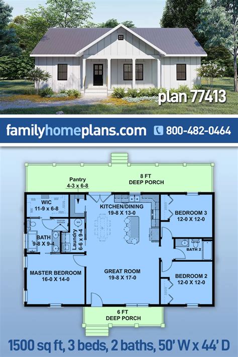 Plan 77413 Small Floor Plan For Affordable Home Construction With