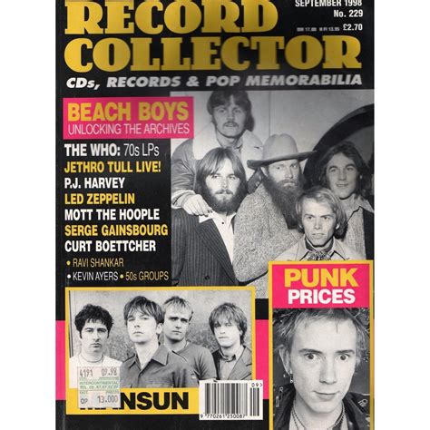 Record Collector N229 Sept 1998 Uk 1998 Sex Pistols Front Cover Collector Magazine Sex