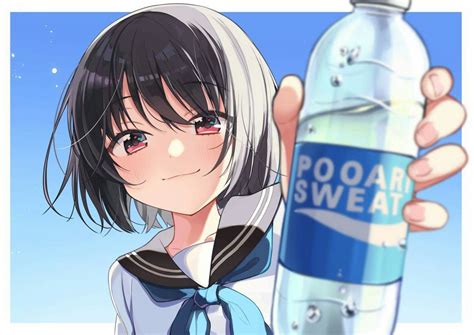 Pocari Sweat Drink Gadis Sekolah Anime Manga Anime Seni Anime