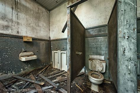 An Abandoned Boys Bathroom From A School House In Rural Texas