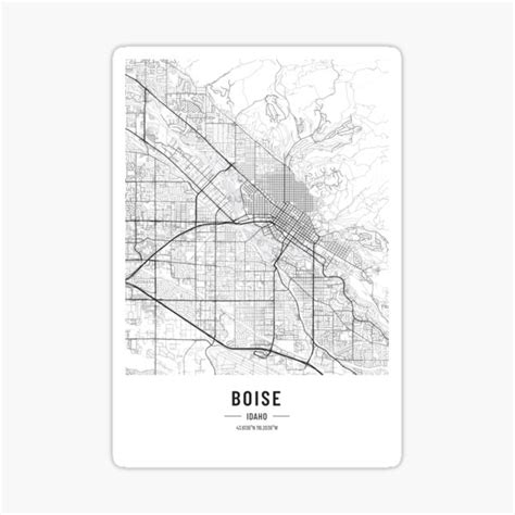 Boise Idaho City Map Sticker For Sale By Welkinstudioco Redbubble