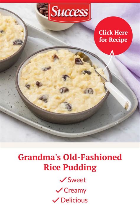 Grandmas Old Fashioned Rice Pudding Recipe Success® Rice Recipe