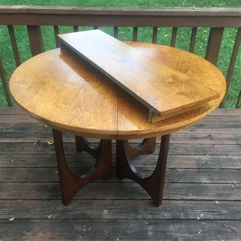 Vintage broyhill saga dining table w 6 chairs. Broyhill Brasilia Dining Table with One Leaf | Chairish
