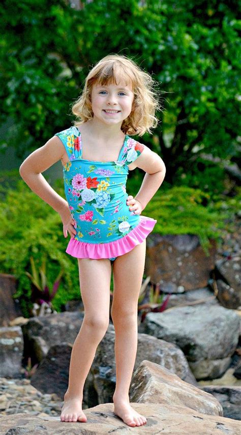 floral bouquet one piece swimwear with ruffle girls size 3 6 girls swimwear girls swimsuit
