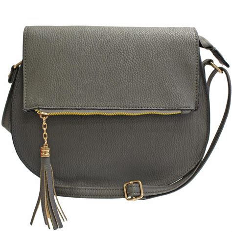 Black Flap Over Handbag Adjustable Shoulder Strap Uk