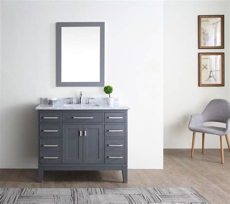Luca kitchen & bath lc24hwp carson 24 bathroom vanity set in white with integrated porcelain top. Danny 42" Bathroom Vanity Maple Grey - Ari Kitchen & Bath