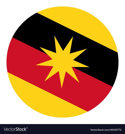 Circle Flag Banner Of Sarawak State Malaysia Vector Image