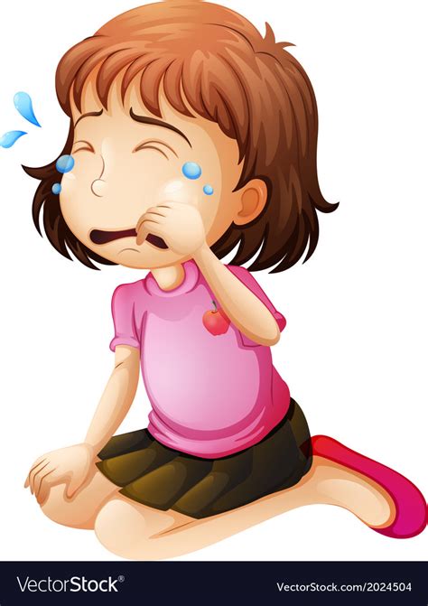A Little Girl Crying Royalty Free Vector Image
