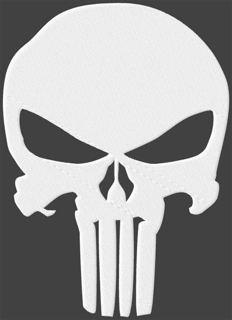 The Punisher Embroidery Design 3 Sizes