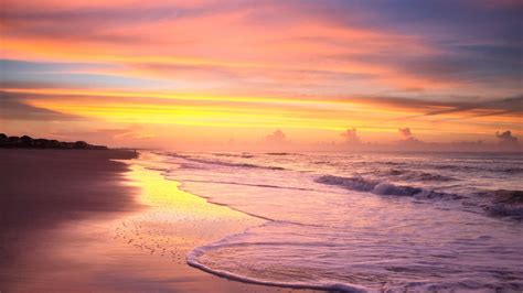 1920x1080 Sunrise On The Beach In The Summer Time At Ocean Isle Beach