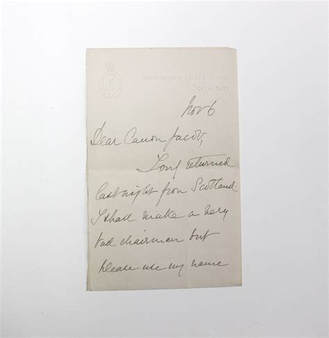 An Original Letter Headed Paper From The Commanding Chief Portsmouth