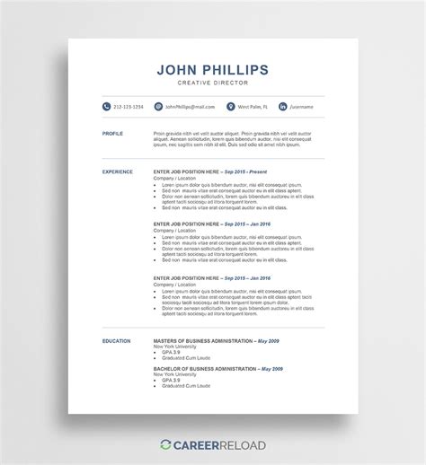 Instead of winging it, use our free resume templates to build a document that catches an employer's eye and presents. Free Word Resume Templates - Free Microsoft Word CV Templates