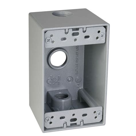 Shop Taymac 1 Gang Gray Metal Weatherproof Exterior New Work Standard Square Electrical Box At
