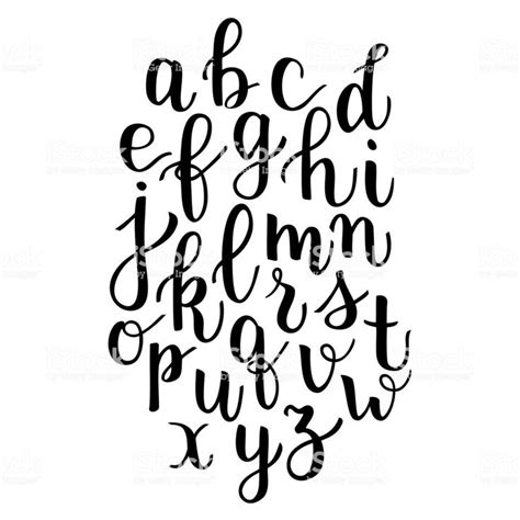 Modern Brush Calligraphy Letters Alphabet Hand Written Royalty Free