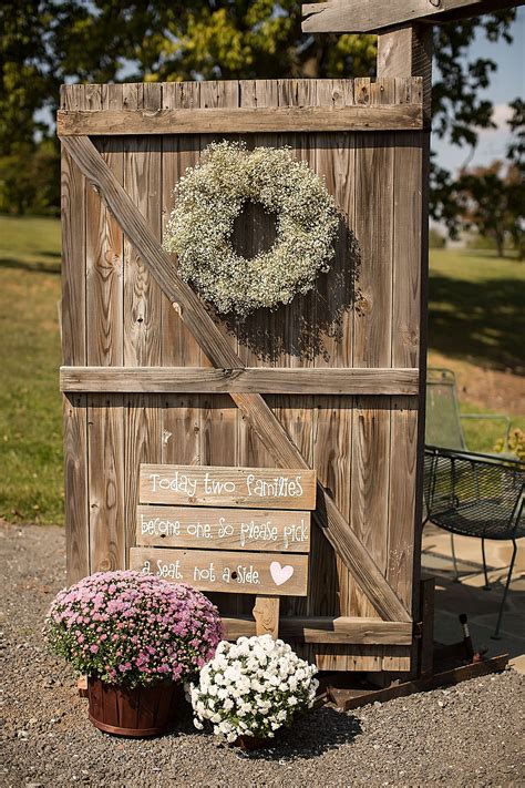 Rustic Barn Door Ceremony Entrance | Rustic barn door, Barn door