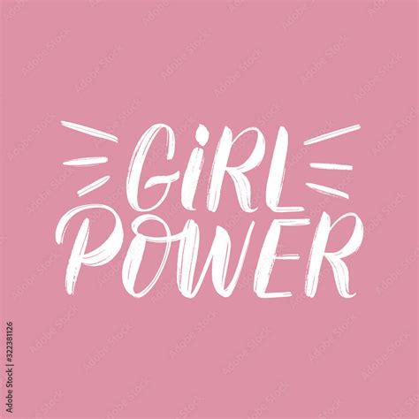 Girl Power Typography Poster Girl Power Brush Lettering On Pink Background Women S Empowerment