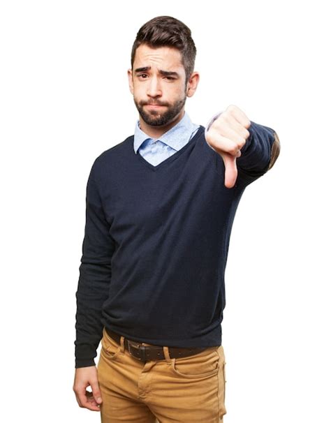 Free Photo Disappointed Man With Thumb Down