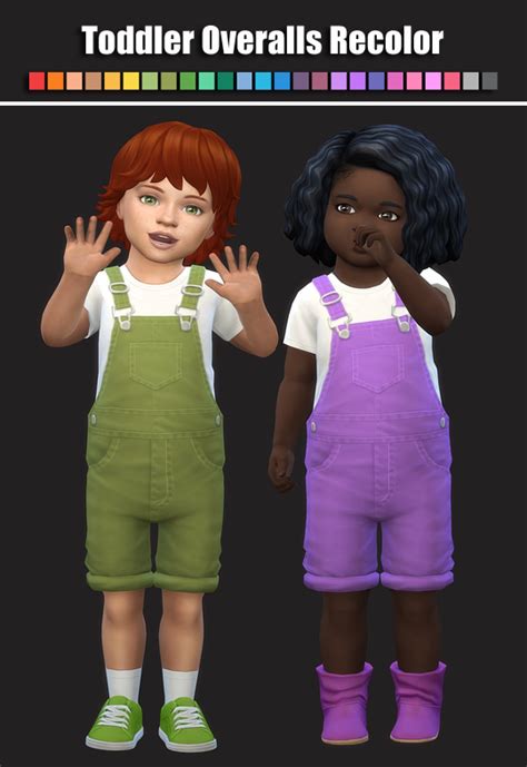 Simsworkshop Toddler Overalls Recolored By Maimouth Sims 4 Downloads