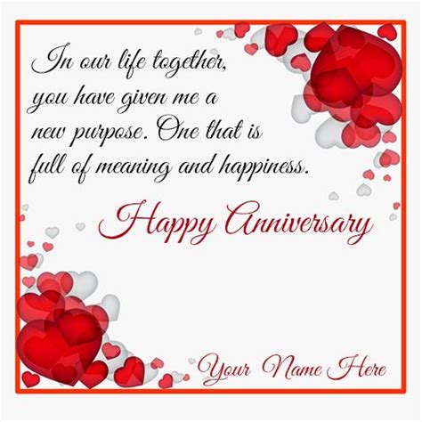 Generate The Marriage Anniversary Wishes Card With Couple Name Happy