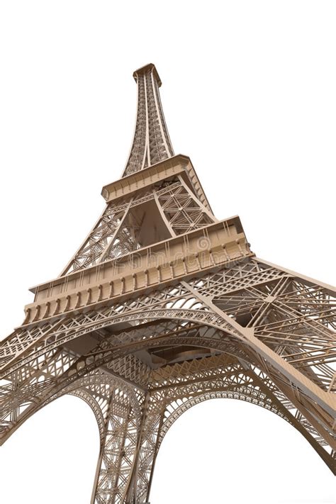 Eiffel Tower Isolated On White Background Stock Photography Image