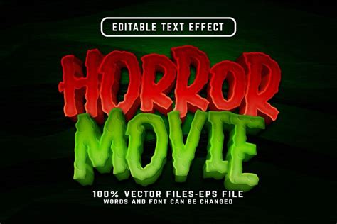 Premium Vector Horror Movie 3d Cartoon Text Effect Premium Vectors