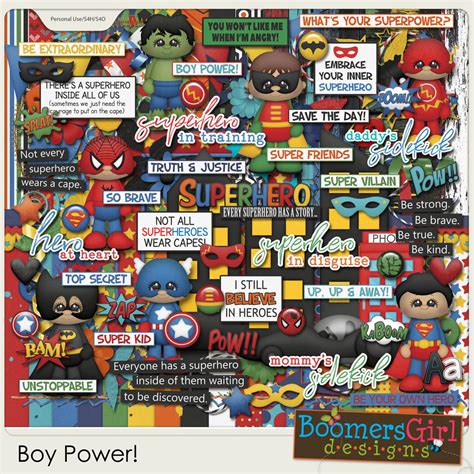 Boomersgirl Designs Boy Power Digital Kit