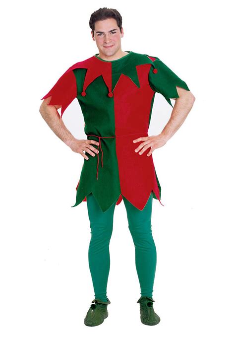 Adult Elf Tunicand Red And Green Elf Costume Escapade
