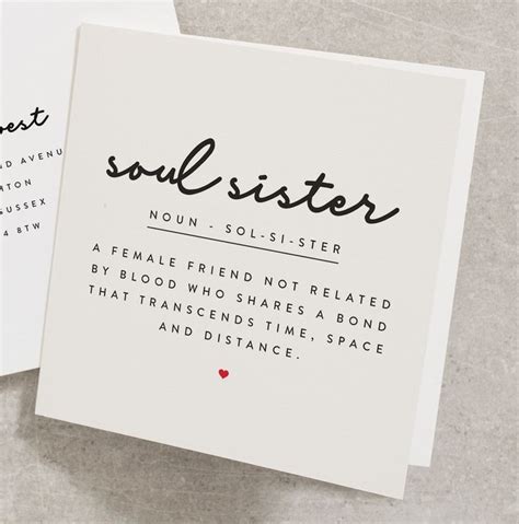 Soul Sister Anniversary Card Anniversary Card With Poem For Etsy Uk