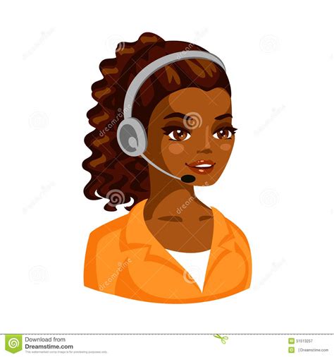 Vector Illustration Of Beatiful African Woman Working As