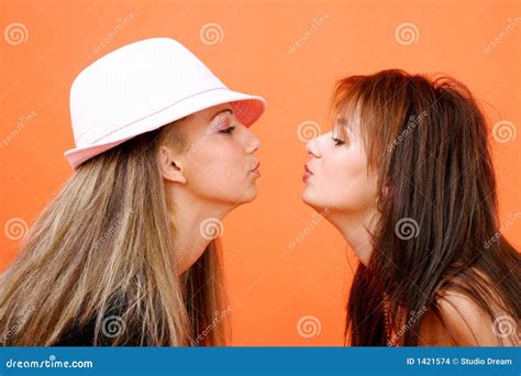 Two Women Kissing Stock Photo Image Of Friends Woman 1421574