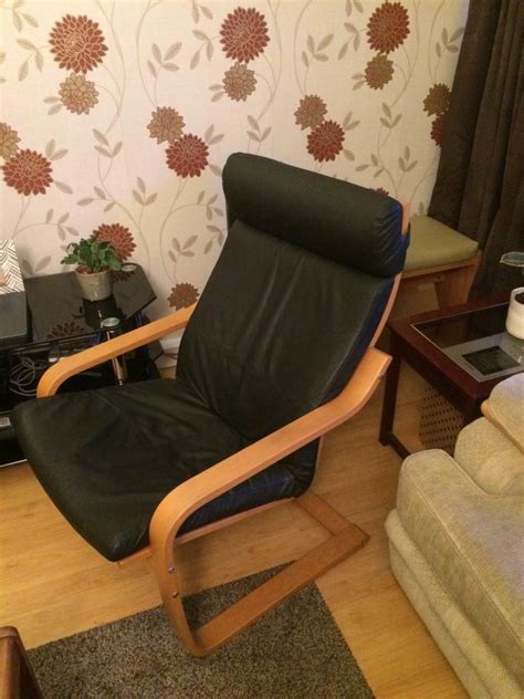 Ikea Poang Armchair - Black Leather | in Archway, London | Gumtree