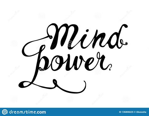 Mind Power. Hand Written Inscription Stock Vector - Illustration of ...