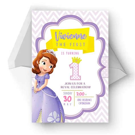 Sofia The First Themed Birthday Invitation Card Shopee Philippines