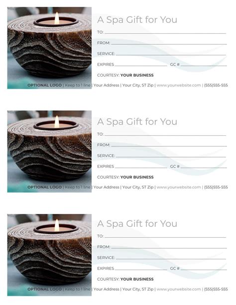 Printable Gift Cards Templetes Massage Therapist Gift Certificate