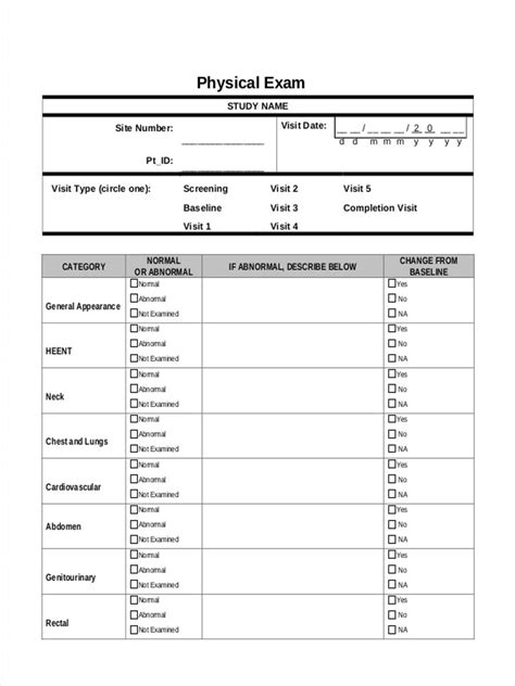 Free 6 Medical Physical Forms In Pdf