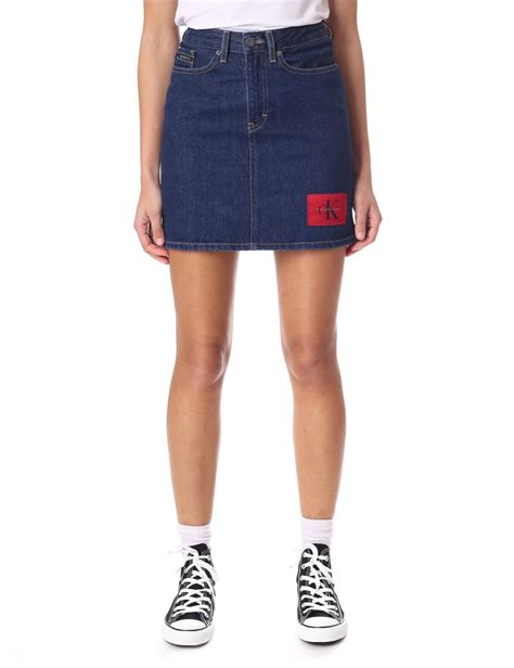 Calvin Klein Womens Mini Denim Skirt