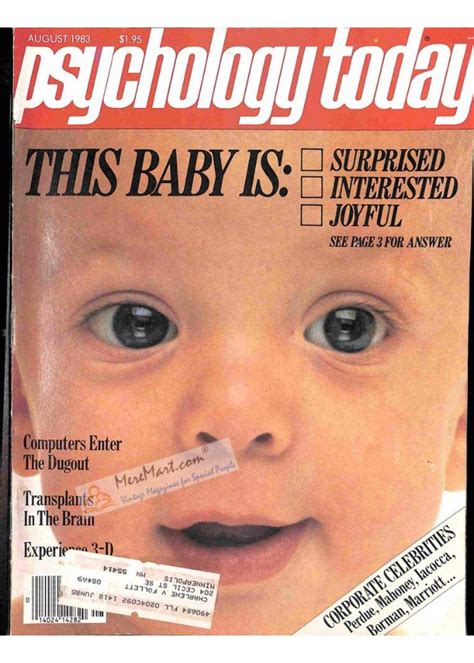 Cover Print Of Psychology Today August 1983