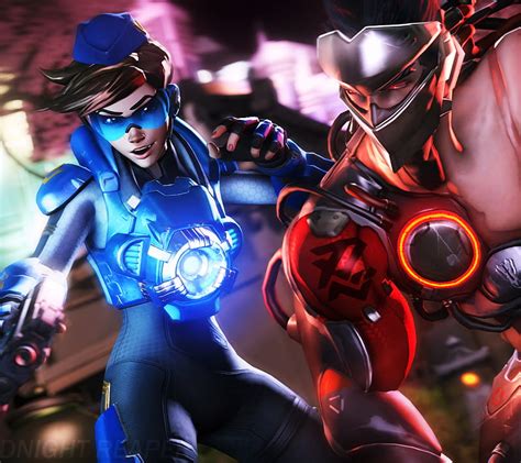 Genji And Tracer Blackwatch Cadet Dps Game Overwatch Oxton Hd