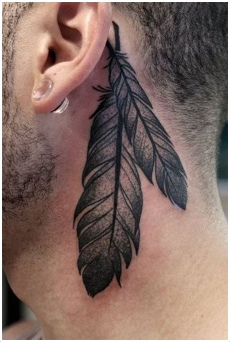 Feather Tattoos For Men Best Neck Tattoos Feather