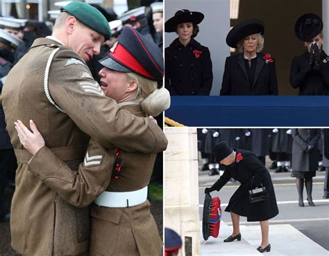 Queen Leads Uk In Two Minute Silence At Cenotaph On Remembrance Sunday