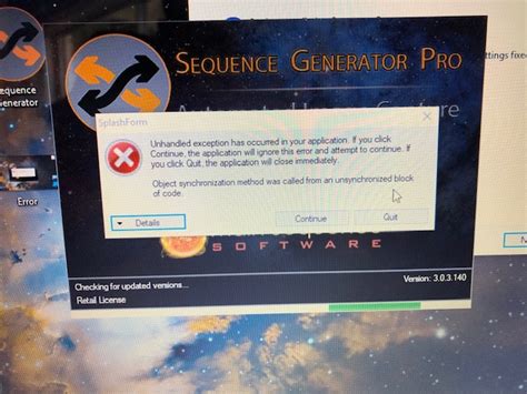 Error Upon Opening Sgp On Brand New W10 Laptop Sequence Generator Main Sequence Software