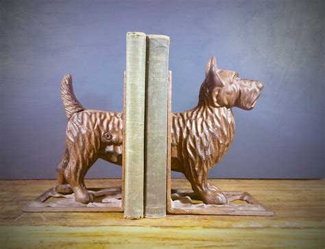 Vintage Look Cast Iron Scottie Dog Bookends Scottish Terrier