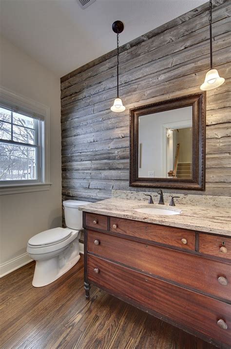 There is also the possibility of setting up wood paneling and accenting the walls with natural or synthetic stone. wood accent wall in bathroom - Google Search | New Home ...