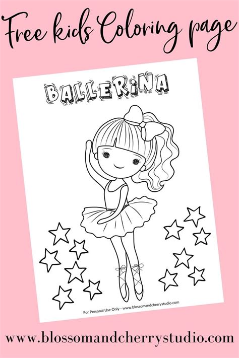The pages also contain information on dance. Free Ballerina Coloring Page in 2020 | Ballerina coloring ...