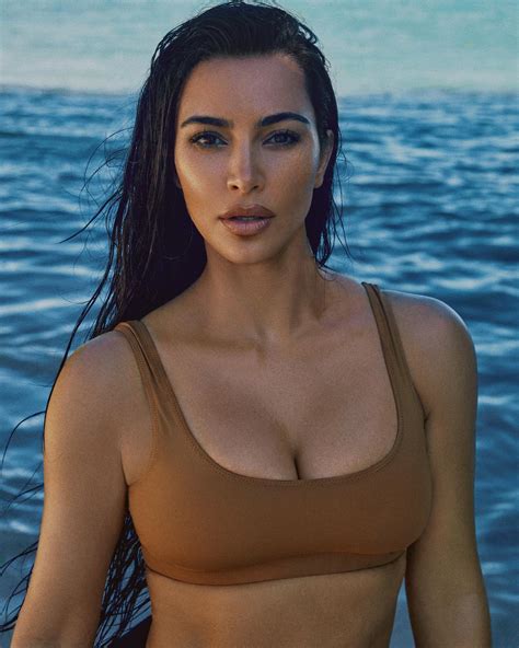 kim kardashian shows off curves in nude bikini in beach photoshoot as she reveals skims swim