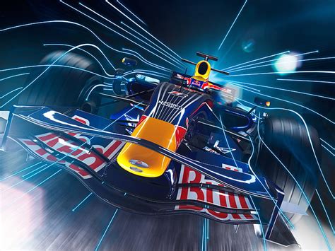 Hd Wallpaper F1 Car Red Bull Racing Motion Illuminated Blurred