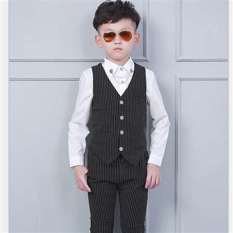 Fashion Boy Suit For Weddings Prom Party 24m 10t Children Slim Fit Suit