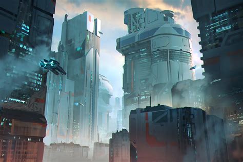 Sci Fi City Hd Wallpaper By Luc Fontenoy