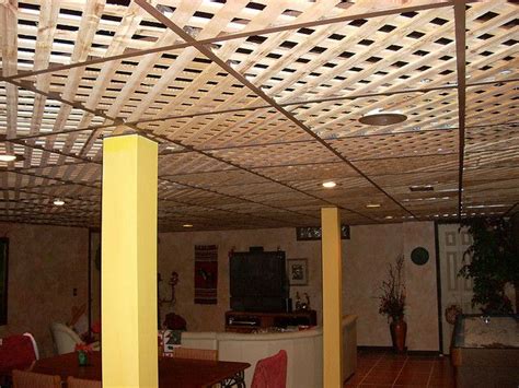 Amazing gallery of interior design and decorating ideas of lattice ceiling in bedrooms, living rooms, decks/patios, dining rooms. Photo Sharing! | Attic renovation, Low ceiling basement ...